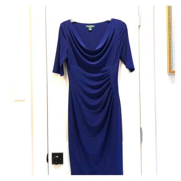 Ralph Lauren Sz: 6, Blue Cow Neck Dress - Picture 1 of 3